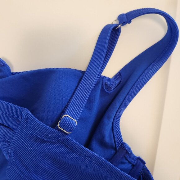 Wild Fable Blue Underwire Ribbed Bikini Top Adjustable Straps Removable Pads 24 - Picture 8 of 10